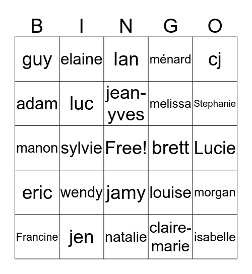 ESMB Bingo Card