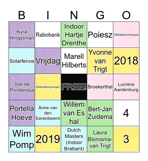 Stroomruiter bingo! Bingo Card