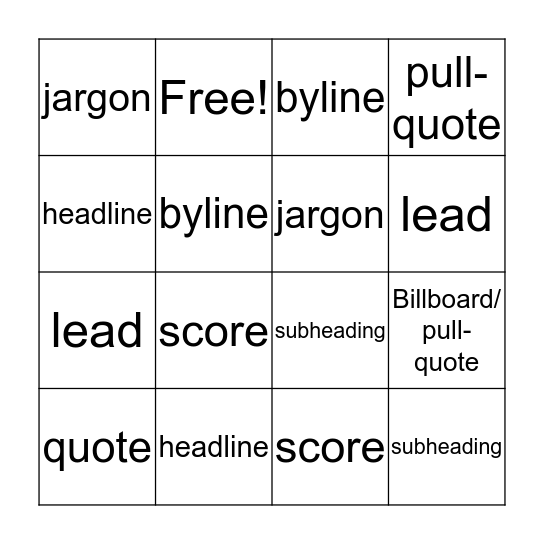Bingo Card