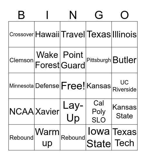 MARCH MADNESS Bingo Card