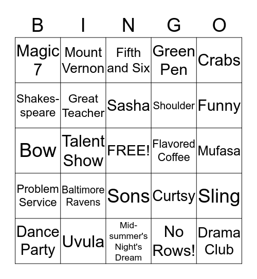 Genuardia Bingo Card