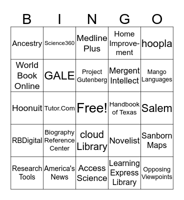 Database BINGO Card