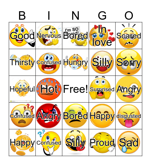 Feelings Bingo Card