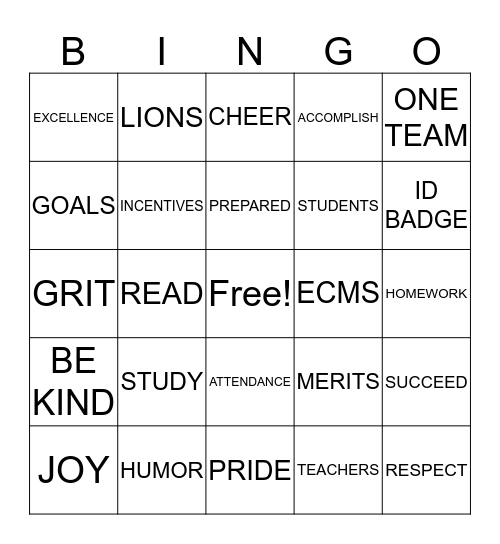 MASTERY ECMS Bingo Card