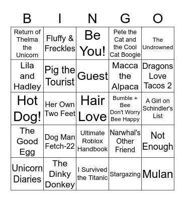 Book Fair Bingo!   Bingo Card