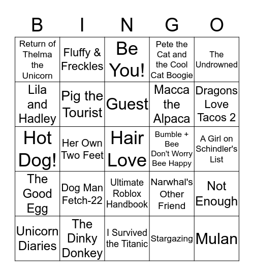 Book Fair Bingo!   Bingo Card