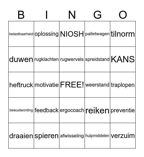 Ergocoaches Bingo Card