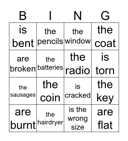 there is something wrong Bingo Card