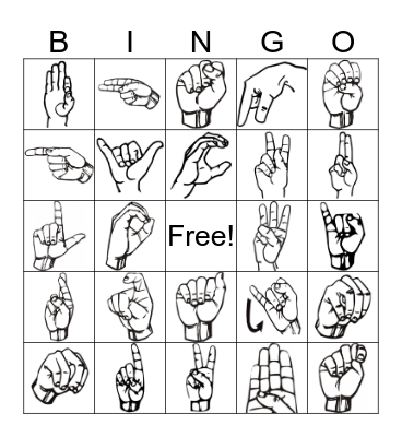 ASL Alphabet Bingo Card
