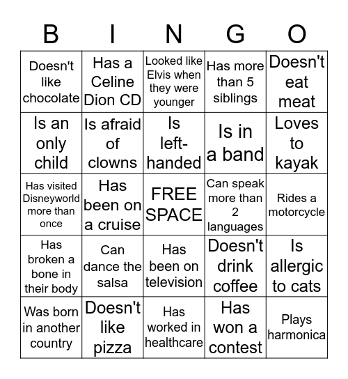 Get to know each other at Lutz and Joann's Wedding Bingo Card