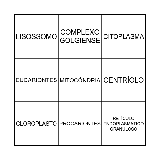 Bingo Celular Bingo Card