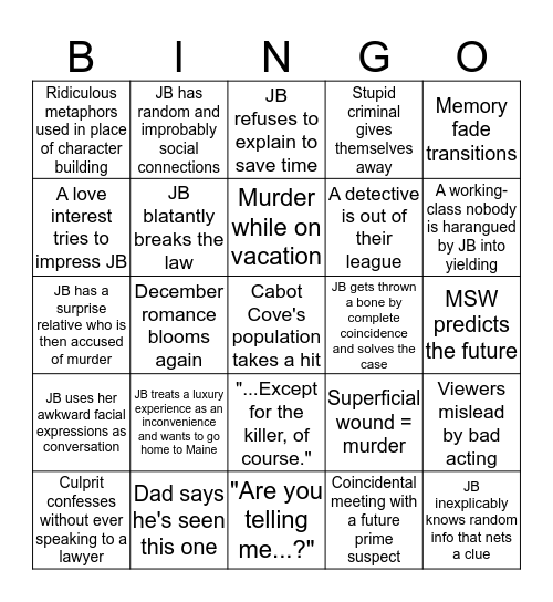 MURDER BINGO! Bingo Card