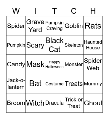 Halloween  Bingo Card