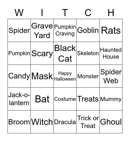 Halloween  Bingo Card