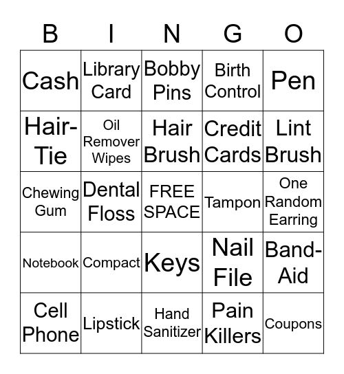 Chandra's Purse Bingo Card