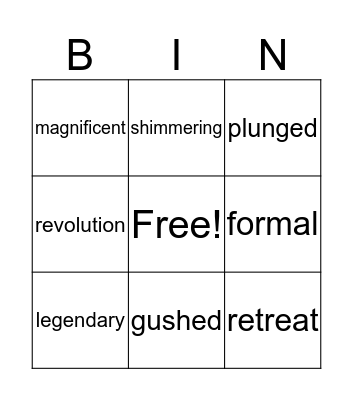 They Call her Molly Pitcher Bingo Card