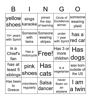 In Her Shoes February 2020 Bingo Card
