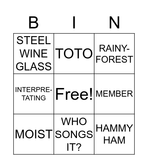 1ST FLOOR BINGO Card