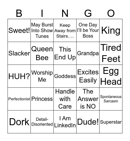 30th Annual SNA Conference Blackout Bingo Card