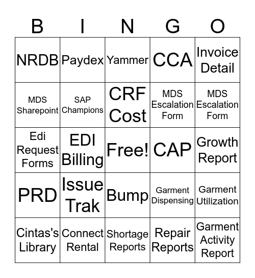 Enterprise Bingo Card