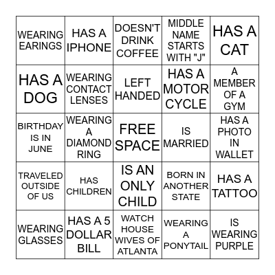 ICE BREAKER BINGO Card