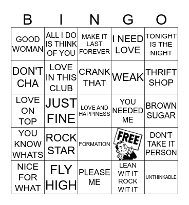 KAMIKAZI KARAOKE 021904 Bingo Card
