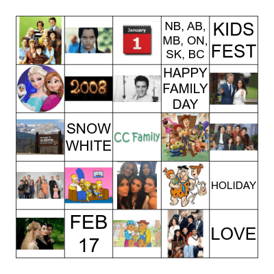 Family Fun BINGO! Bingo Card