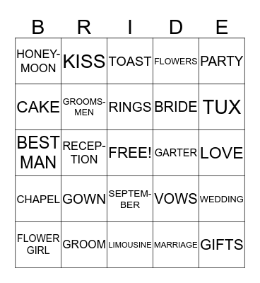 ATISHA'S BRIDAL SHOWER Bingo Card