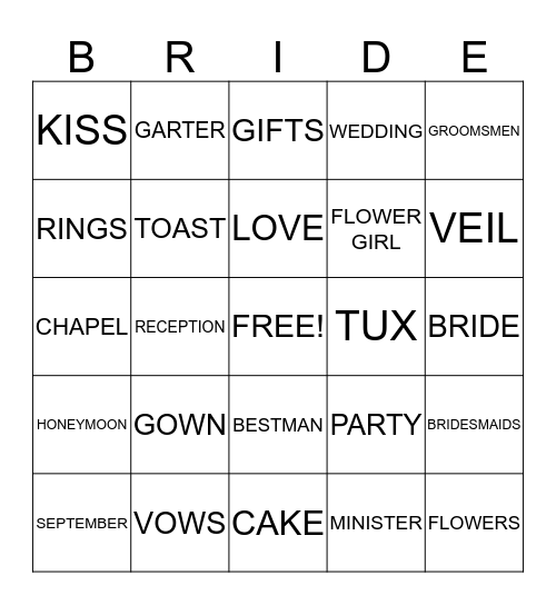 ATISHA'S BRIDAL SHOWER Bingo Card