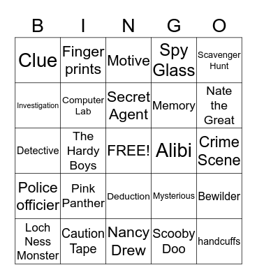 Mystery Bingo Card