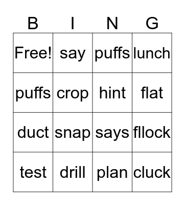 Unit 9 Bingo Card