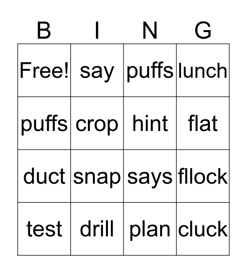 Unit 9 Bingo Card