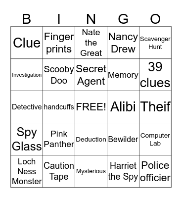 Mystery Bingo Card