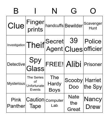 Mystery Bingo Card