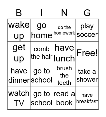 DAILY ROUTINES Bingo Card