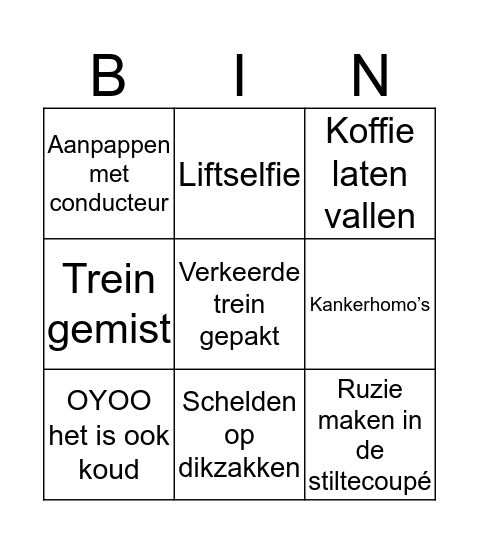 Deveneys werkdag Bingo Card