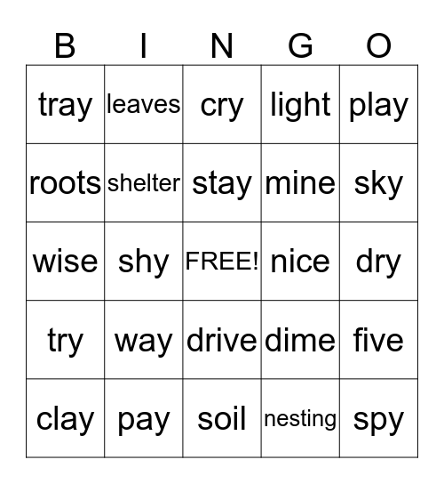 1ST GRADE Bingo Card
