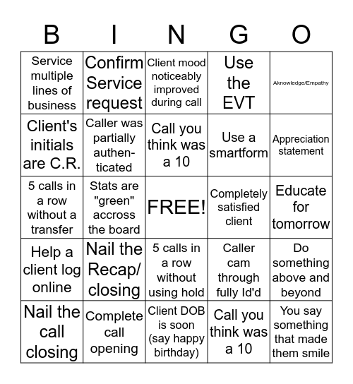 Team Ryan Bingo Card