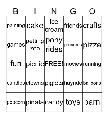 Happy Birthday, Alex! Bingo Card