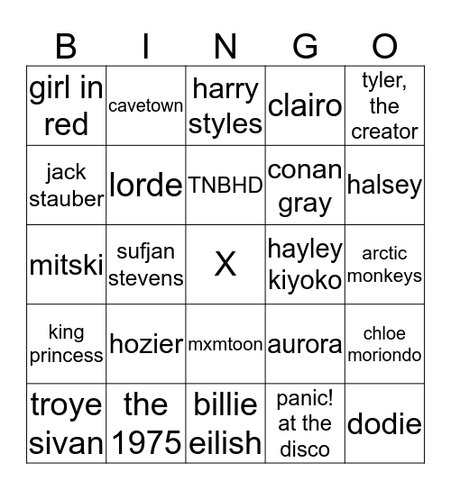 songs the gays™️ apparently like Bingo Card