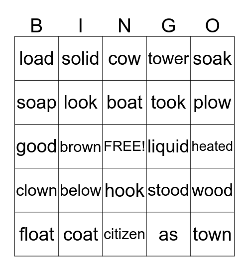 1st GRADE BINGO Card