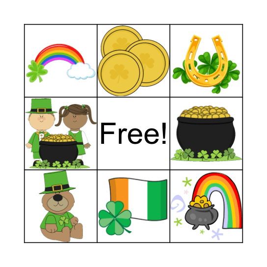 St. Patrick's Day Bingo Card