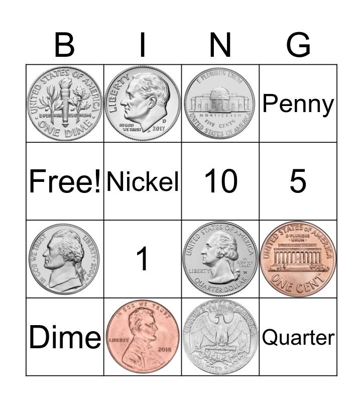 Kinder Coin Bingo Card