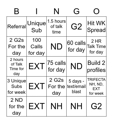 Bin-Jo Bingo Card