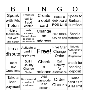 CRC Bingo Card