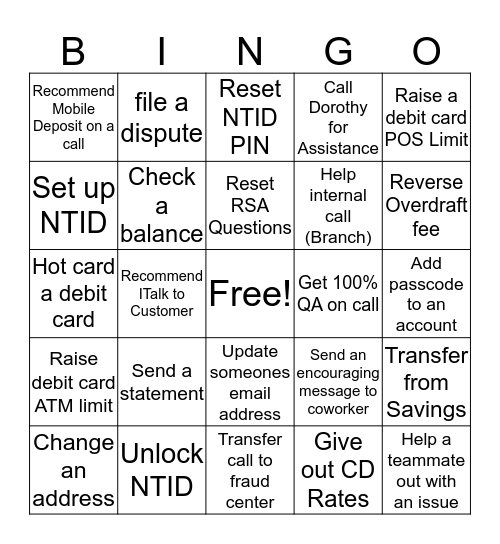 CRC Bingo Card
