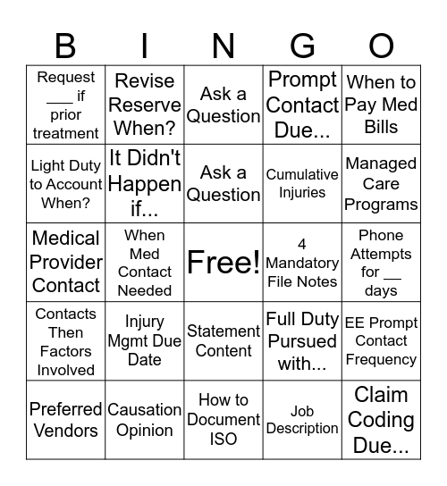 Claim Monitor Bingo! Bingo Card