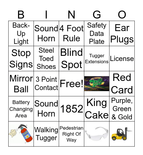 Mobile Equipment/Mardi Gras Bingo Card