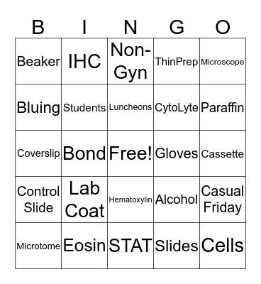 Fellowship of the Lab Bingo Card