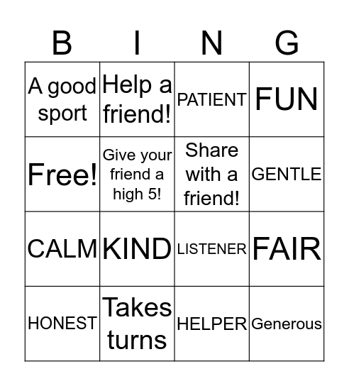 A GOOD FRIEND... Bingo Card